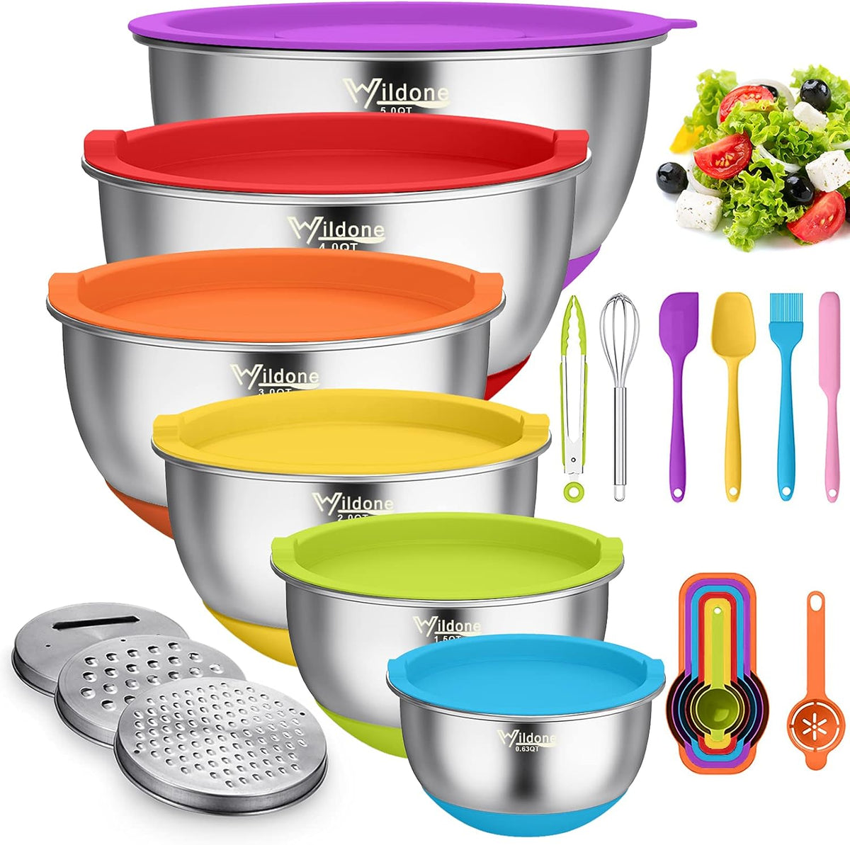 Mixing Bowls with Airtight Lids, Stainless Steel Mixing Bowls Set