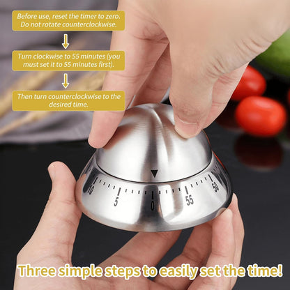 Quirky Creature Mechanical Kitchen Timer, Cute 60-Minute Manual Wind Up Countdown Clock, Unique Matte Blue Visual Timer for Kids, Creative Study Tool & Office Desk Gift (Blue)