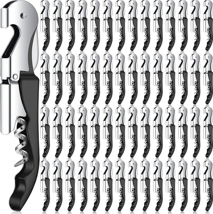 Waiter Corkscrew Wine Openers Heavy Duty Hinges Wine Key Bottle Opener All in One Double Hinged Waiter's Corkscrew with Foil Cutter Wine Tools for Bartenders Servers Sommelier (Black, 100 Pack)
