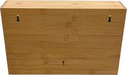 Bamboo Kitchen Wrap Organizer | Wall Mounting Solid Bamboo Foil and Plastic Wrap Dispenser with Sliding Cutters | Aluminum Foil and Plastic Wrap Dispenser with Cutter