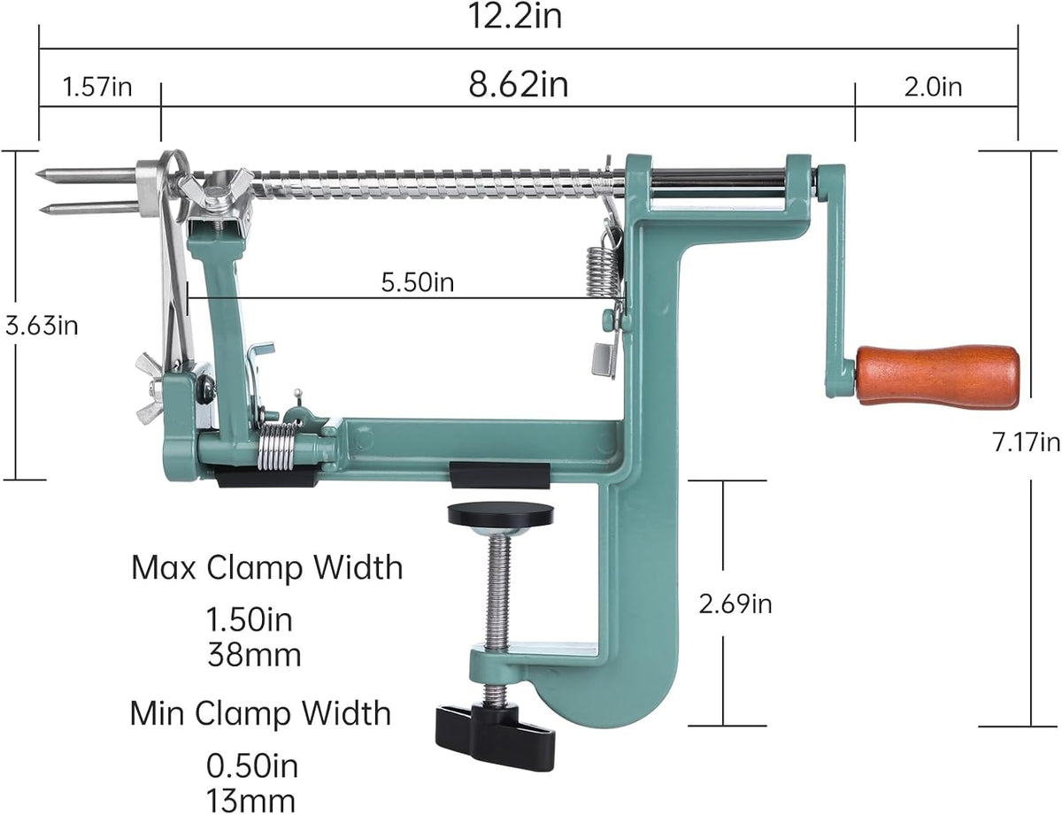 Apple Peeler Corer, Long lasting Chrome Cast Magnesium Alloy Apple Peeler Slicer Corer with Stainless Steel Blades and Powerful Suction Base for Apples and Potato(Red)