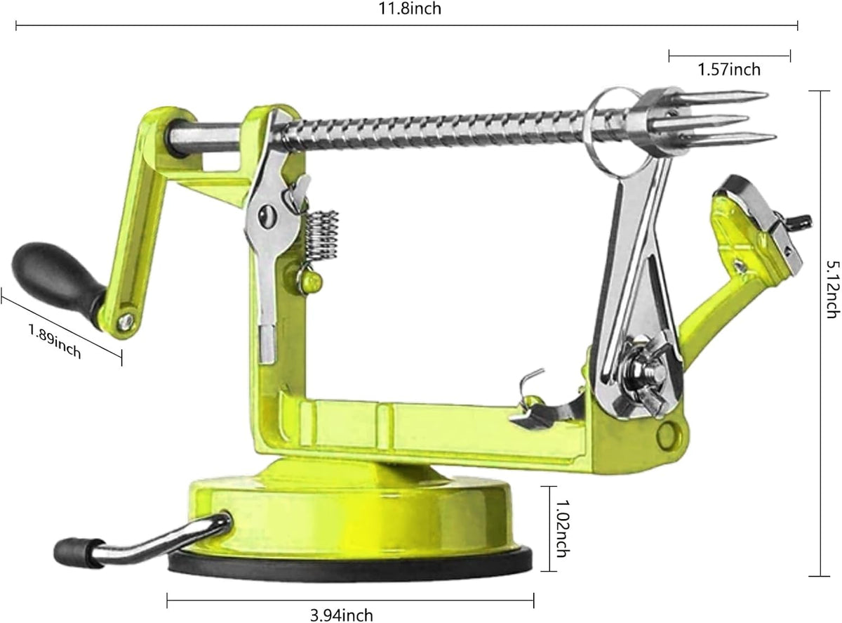 Apple Peeler Corer, Long lasting Chrome Cast Magnesium Alloy Apple Peeler Slicer Corer with Stainless Steel Blades and Powerful Suction Base for Apples and Potato(Red)
