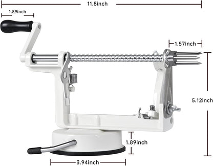 Apple Peeler Corer, Long lasting Chrome Cast Magnesium Alloy Apple Peeler Slicer Corer with Stainless Steel Blades and Powerful Suction Base for Apples and Potato(Red)
