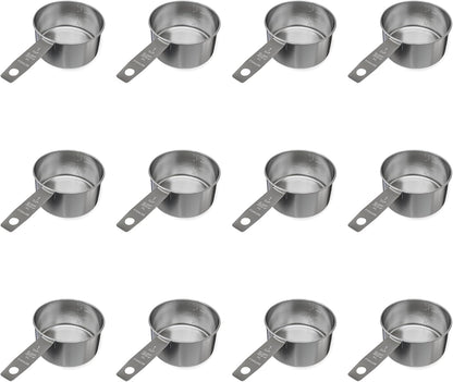 1/4 Cup Stainless Steel Measuring Cup | Sturdy Metal 60 ml | 60 cc | 2 oz | Single Cup for Wet and Dry Ingredients | Great for use as 1/4 Cup Dog Food Scoop - 1 PK