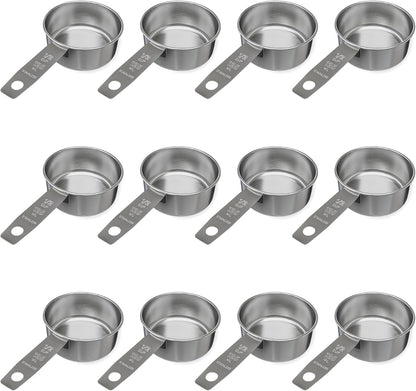 1/4 Cup Stainless Steel Measuring Cup | Sturdy Metal 60 ml | 60 cc | 2 oz | Single Cup for Wet and Dry Ingredients | Great for use as 1/4 Cup Dog Food Scoop - 1 PK