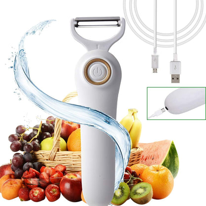 Electric Fruit Vegetable Peeler, Handheld Potato Peeler Pro Set, Kitchen Peeler Slicer with 3 Interchangeable Blades for Apple Potato Carrot Cucumber