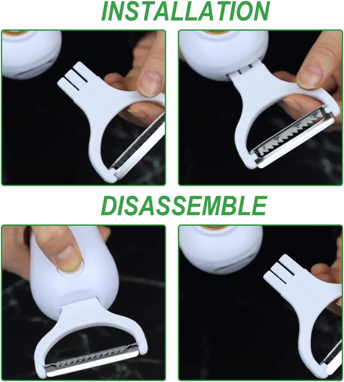Electric Fruit Vegetable Peeler, Handheld Potato Peeler Pro Set, Kitchen Peeler Slicer with 3 Interchangeable Blades for Apple Potato Carrot Cucumber