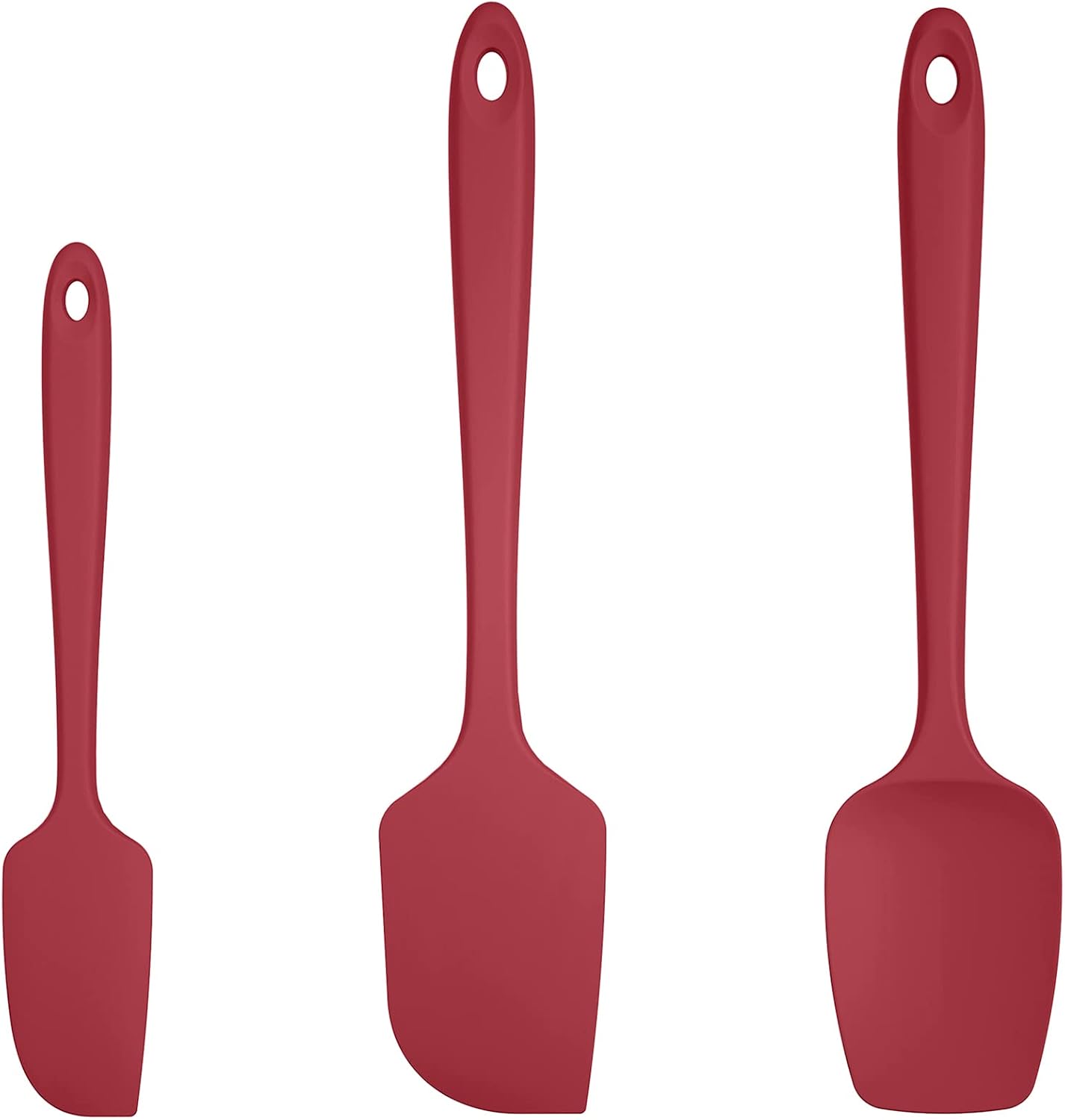 Silicone Spatula Set, 600ºF High Heat Resistant, Seamless Food Grade Flexible Rubber Kitchen Cooking Mixing Baking Scraper for Nonstick Cookware Set of 3 (Midnight Blue)