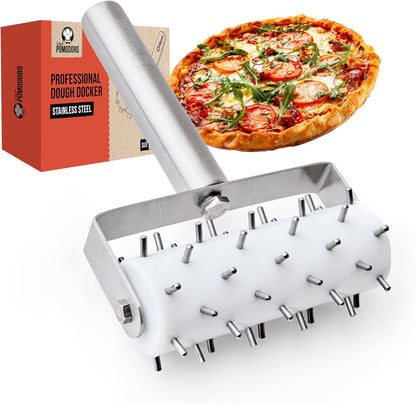 Dough Docker, Pizza Roller, Pizza Dough Roller 7mm Spikes | Ergonomic Handle,Rust-Resistant Pizza Dough Docker Roller with Precision Pizza Roller Spikes for Cracker and Pizza Dough