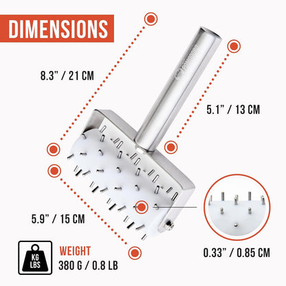Dough Docker, Pizza Roller, Pizza Dough Roller 7mm Spikes | Ergonomic Handle,Rust-Resistant Pizza Dough Docker Roller with Precision Pizza Roller Spikes for Cracker and Pizza Dough