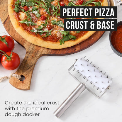 Dough Docker, Pizza Roller, Pizza Dough Roller 7mm Spikes | Ergonomic Handle,Rust-Resistant Pizza Dough Docker Roller with Precision Pizza Roller Spikes for Cracker and Pizza Dough