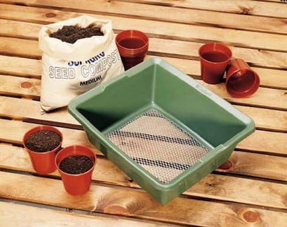 Mesh Garden Sieve, Fine Galvanized Screen for Efficient Soil Sifting and Planting Preparation, 14.25”x12.75”x5.5” (Standard)