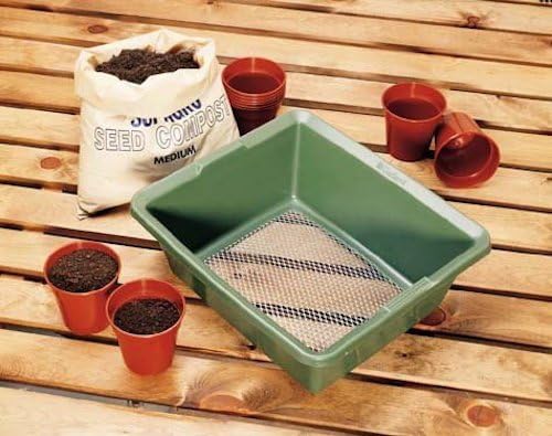 Mesh Garden Sieve, Fine Galvanized Screen for Efficient Soil Sifting and Planting Preparation, 14.25”x12.75”x5.5” (Standard)