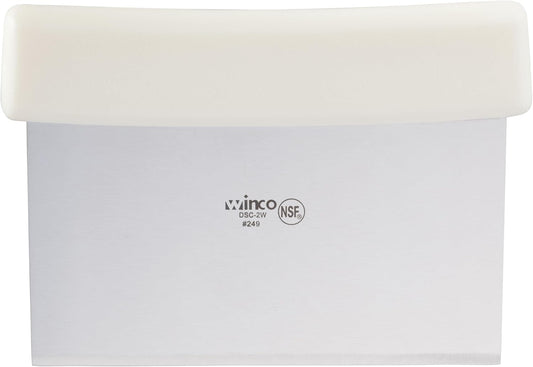 Dough Scraper, White Plastic Hdl, S/S Blade