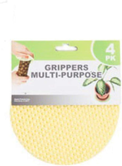 Round Multi-Purpose Jar Gripper Pad Bottle Lid Opener, 4 Piece Set, Colors May Vary