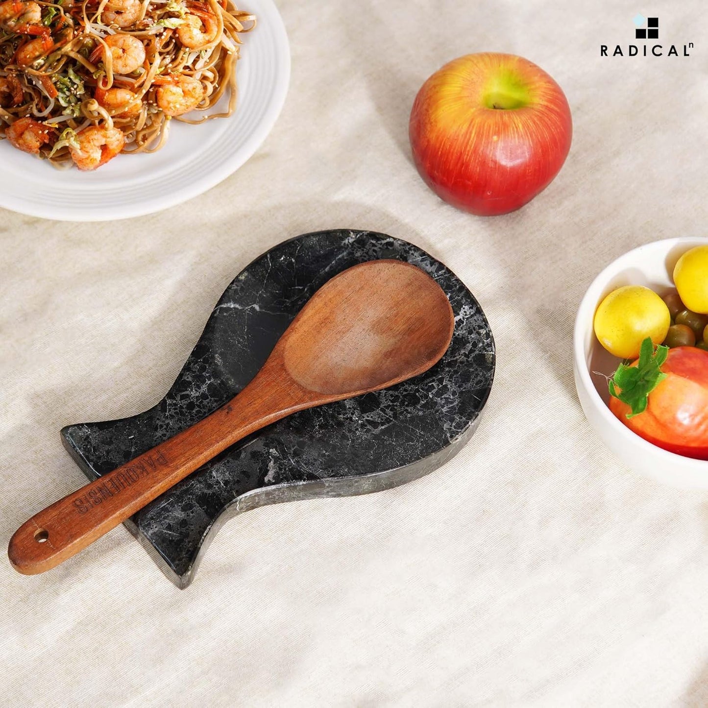 Marble Spoon Rest for Stove Top 8" Inches Black Handmade Spoon Holder For Kitchen Utensils, Ideal Heat-Resistant Cooking Utensil Rest, Modern Farmhouse Kitchen Décor