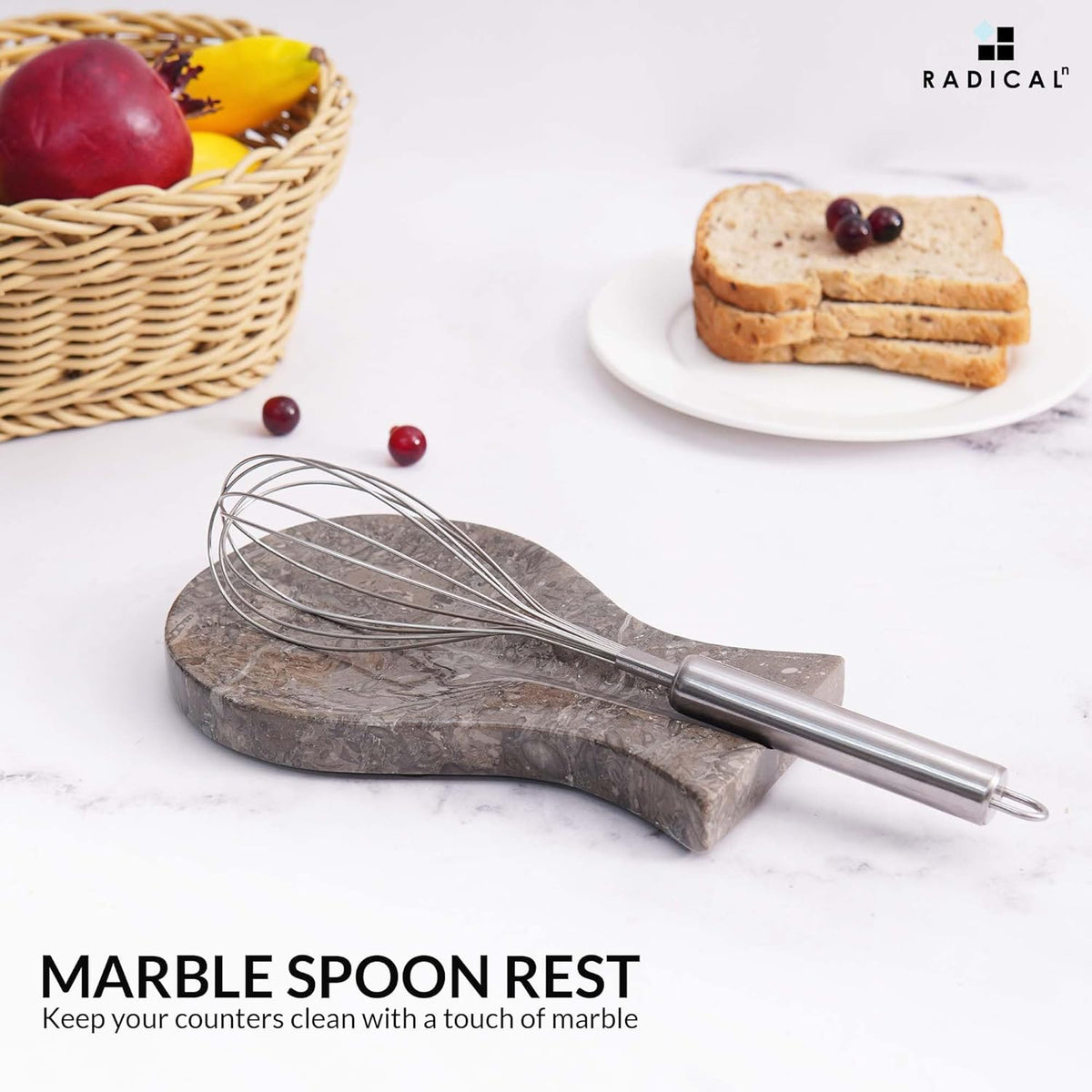 Marble Spoon Rest for Stove Top 8" Inches Black Handmade Spoon Holder For Kitchen Utensils, Ideal Heat-Resistant Cooking Utensil Rest, Modern Farmhouse Kitchen Décor