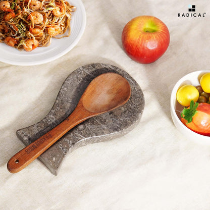 Marble Spoon Rest for Stove Top 8" Inches Black Handmade Spoon Holder For Kitchen Utensils, Ideal Heat-Resistant Cooking Utensil Rest, Modern Farmhouse Kitchen Décor