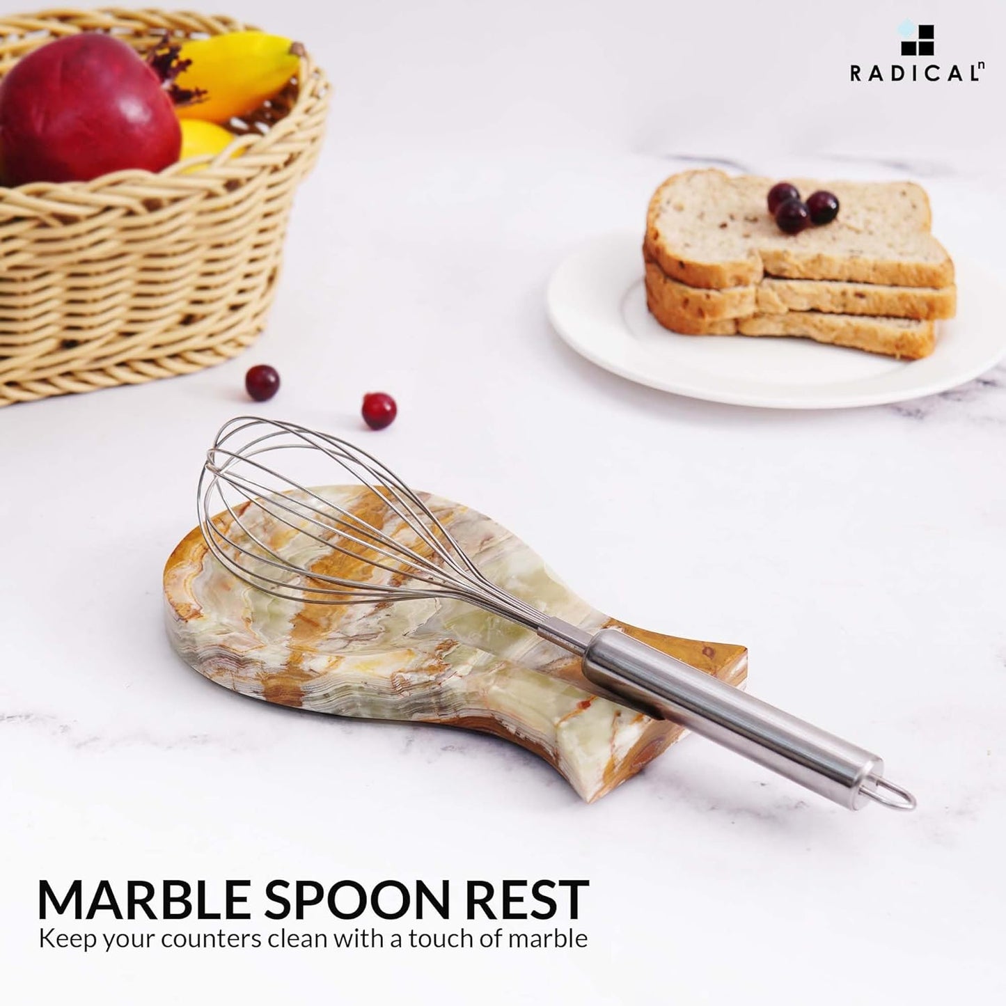 Marble Spoon Rest for Stove Top 8" Inches Black Handmade Spoon Holder For Kitchen Utensils, Ideal Heat-Resistant Cooking Utensil Rest, Modern Farmhouse Kitchen Décor