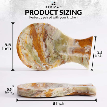 Marble Spoon Rest for Stove Top 8" Inches Black Handmade Spoon Holder For Kitchen Utensils, Ideal Heat-Resistant Cooking Utensil Rest, Modern Farmhouse Kitchen Décor