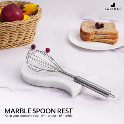 Marble Spoon Rest for Stove Top 8" Inches Black Handmade Spoon Holder For Kitchen Utensils, Ideal Heat-Resistant Cooking Utensil Rest, Modern Farmhouse Kitchen Décor