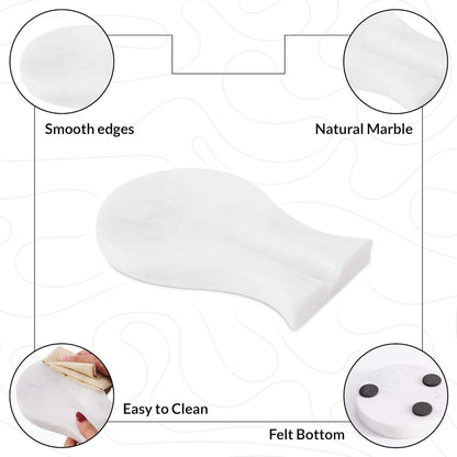 Marble Spoon Rest for Stove Top 8" Inches Black Handmade Spoon Holder For Kitchen Utensils, Ideal Heat-Resistant Cooking Utensil Rest, Modern Farmhouse Kitchen Décor