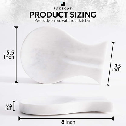 Marble Spoon Rest for Stove Top 8" Inches Black Handmade Spoon Holder For Kitchen Utensils, Ideal Heat-Resistant Cooking Utensil Rest, Modern Farmhouse Kitchen Décor