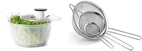 Good Grips Salad Spinner, Large & Cuisinart CTG-00-3MS Set of 3 Fine Mesh Stainless Steel Strainers