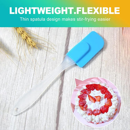 6 Piece Mini Silicone Spatula Set, Heat-Resistant & Non-Stick Small Kitchen Gadgets for Baking, Cooking, Mixing, Perfect for Scraping Jars and Containers - Multi-Color