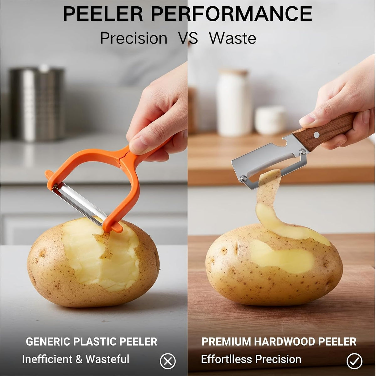 Multi-Functional Vegetable Peeler for Kitchen, 2026 New Stainless Steel Blade with Wooden Handle and Bottle Opener, Kitchen Tool for Vegetables Fruits Pumpkin, Gifts for Mom