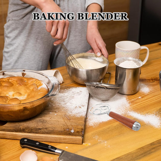 Danish Dough Whisk Stainless Steel Bread Mixing Tool with Handle Sourdough Whisk for Flour Eggs and Dough Manual Mixer for Home Kitchen Baking Parties
