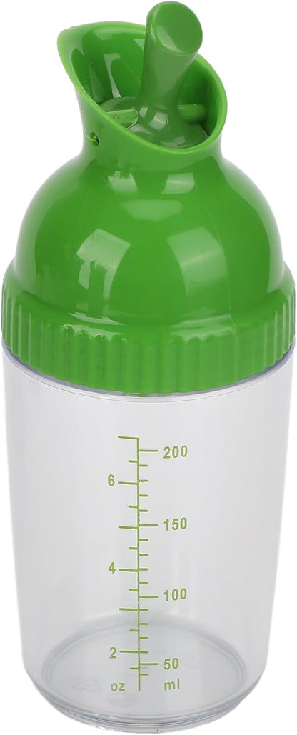 Salad Dressing Shaker with Lid, ABS PP Material One Handed Operation for Oils Sauces Marinades 6.8 Ounce Leakproof Container Green