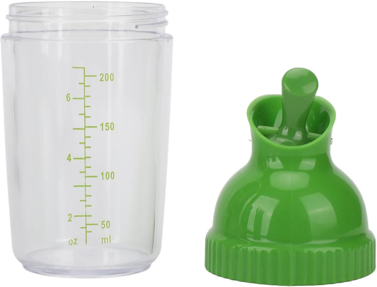 Salad Dressing Shaker with Lid, ABS PP Material One Handed Operation for Oils Sauces Marinades 6.8 Ounce Leakproof Container Green
