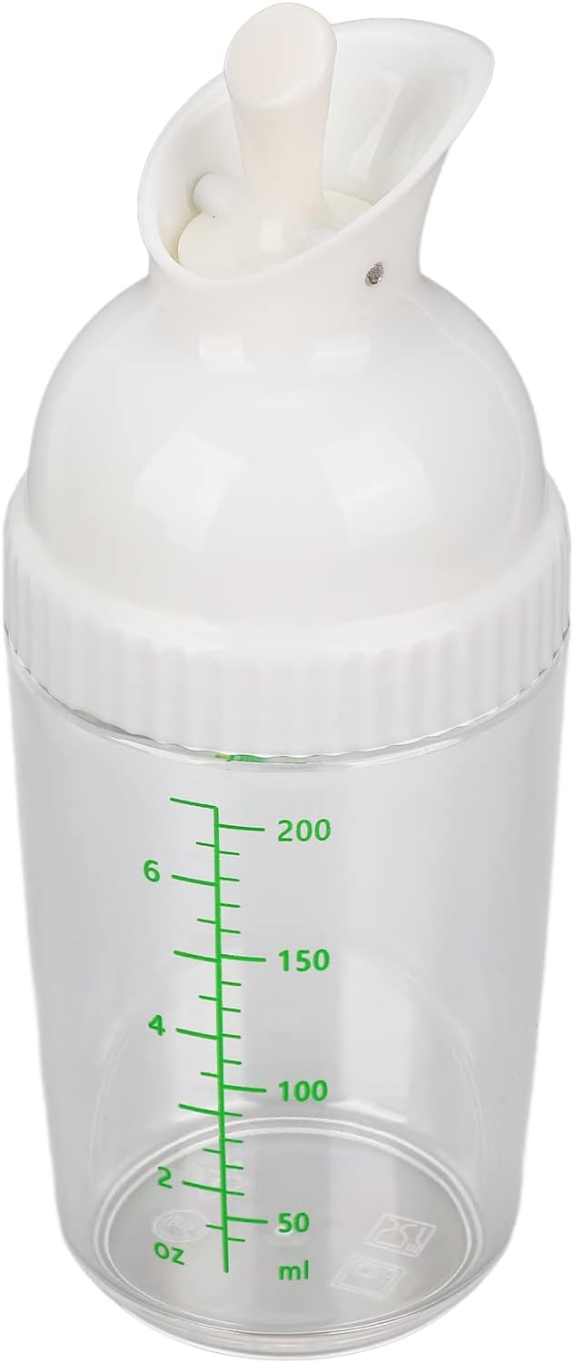 Salad Dressing Shaker with Lid, ABS PP Material One Handed Operation for Oils Sauces Marinades 6.8 Ounce Leakproof Container Green