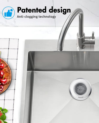 Kitchen Sink Drain Strainer,Patented Reversible Chain Mesh Basket Anti-Clog