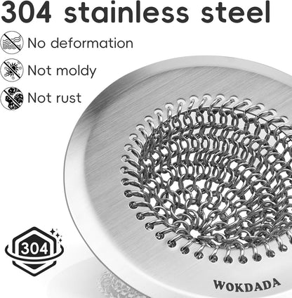 Kitchen Sink Drain Strainer,Patented Reversible Chain Mesh Basket Anti-Clog