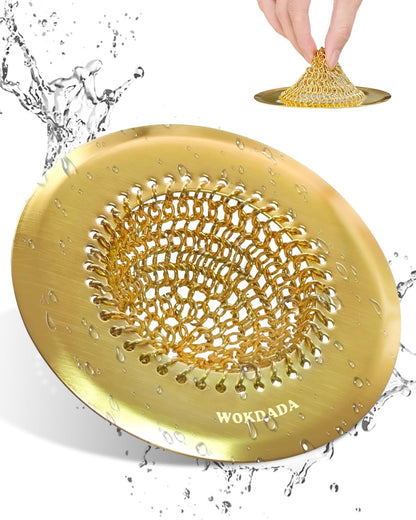 Kitchen Sink Drain Strainer,Patented Reversible Chain Mesh Basket Anti-Clog