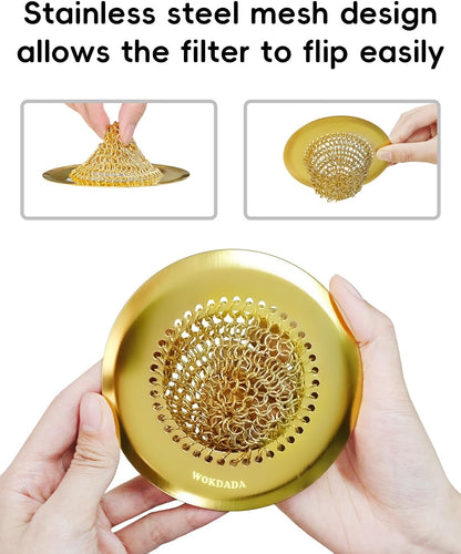 Kitchen Sink Drain Strainer,Patented Reversible Chain Mesh Basket Anti-Clog