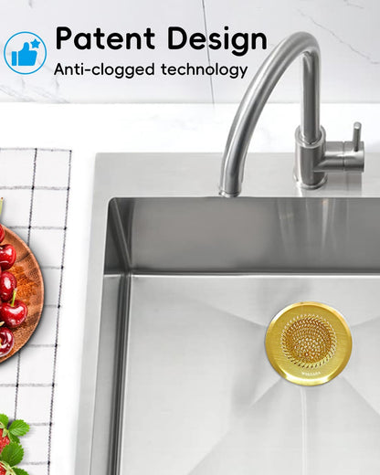Kitchen Sink Drain Strainer,Patented Reversible Chain Mesh Basket Anti-Clog