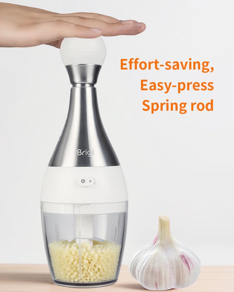Garlic Press,Onion vegetable chopper,Food Chopper,Garlic Mincer, for Ginger, Chili, Nuts - Chop into Minced, Dishwasher Safe