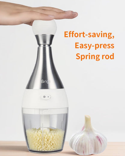 Garlic Press,Onion vegetable chopper,Food Chopper,Garlic Mincer, for Ginger, Chili, Nuts - Chop into Minced, Dishwasher Safe