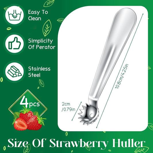 2 Pcs Tomato Stem Corer Strawberry Baller Stainless Steel Strawberry Huller Tool Fruit Vegetable Stem Remover