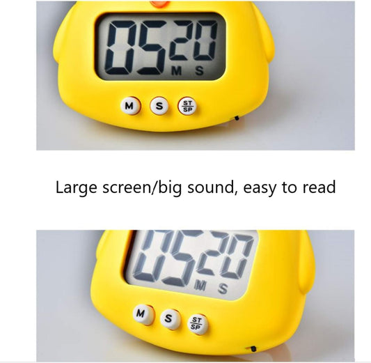 Kitchen Timer, Cute Cartoon Animal Countdown, Digital Cooking Timer with Magnetic, LCD Large-Screen Visual Clock, Hangable Alarm Clock with Stand，for Cooking Bake Sport Game (Timer-XG)
