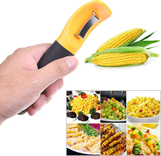 1x Corn Peeler for Corn on the Cob with Cover - Kitchen Gadgets Kitchen Utensils Corn Peeler Tool - Corn Husker Corn Scarper Corn Cob Stripping Tool Corn Knife Potato Peeler Apple Peeler Orange Peeler
