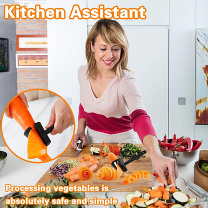 2 Pack Carrot Peeler Carrot Curler Black Carrot Spiral Shred Slicer Root Vegetables Fruits Slicer Sharpener Garnishing Tool