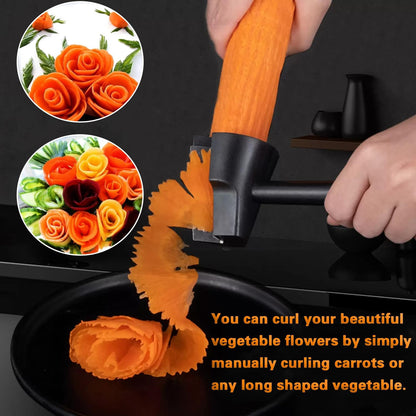 2 Pack Carrot Peeler Carrot Curler Black Carrot Spiral Shred Slicer Root Vegetables Fruits Slicer Sharpener Garnishing Tool