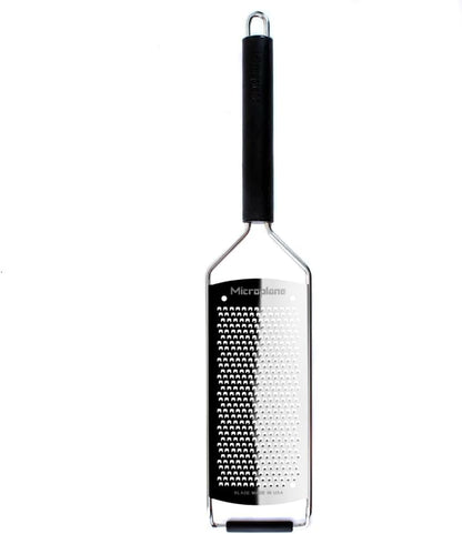 Savor Series Kitchen Grater Fine in Black for Hard Cheese Parmesan, Citrus Lemon, Orange, Lime, Ginger, Nutmeg, Cinnamon, Garlic, Chili, Chocolate - Stainless Steel Grater Made in USA