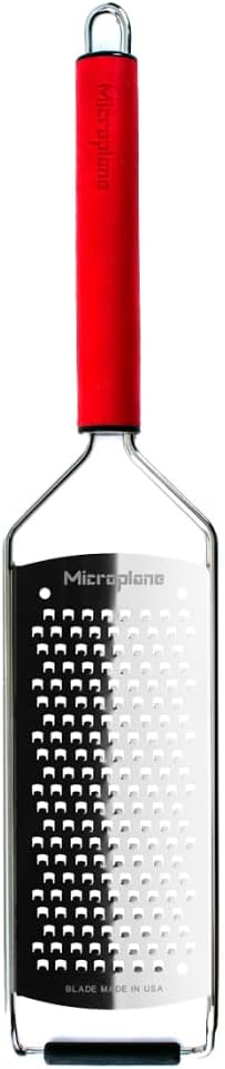Savor Series Kitchen Grater Fine in Black for Hard Cheese Parmesan, Citrus Lemon, Orange, Lime, Ginger, Nutmeg, Cinnamon, Garlic, Chili, Chocolate - Stainless Steel Grater Made in USA