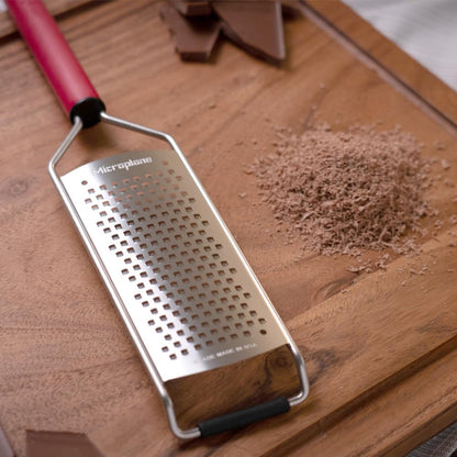 Savor Series Kitchen Grater Fine in Black for Hard Cheese Parmesan, Citrus Lemon, Orange, Lime, Ginger, Nutmeg, Cinnamon, Garlic, Chili, Chocolate - Stainless Steel Grater Made in USA