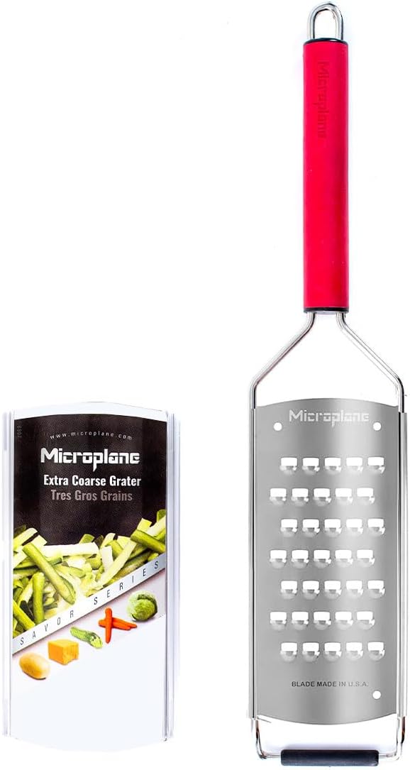 Savor Series Kitchen Grater Fine in Black for Hard Cheese Parmesan, Citrus Lemon, Orange, Lime, Ginger, Nutmeg, Cinnamon, Garlic, Chili, Chocolate - Stainless Steel Grater Made in USA